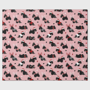 Weihnachten - Schottischer Terrier Pink Wrapping P Geschenkpapier