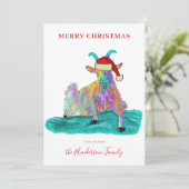 Weihnachten Schreie Ziege mit einer Weihnachtsmann (Stehend Vorderseite)