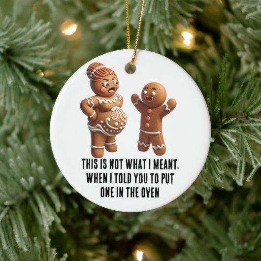 Weihnachten: Schwangere Lebkuchen Keramik Ornament (Baum)