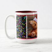 Weihnachten (schwarz mit Weihnachtsbeleuchtung) Zweifarbige Tasse (Links)