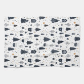 Weihnachten Schwarz Neutral Moderner Minimaler Url Geschirrtuch (Horizontal)