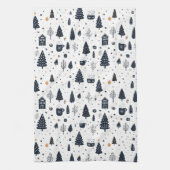 Weihnachten Schwarz Neutral Moderner Minimaler Url Geschirrtuch (Vertikal)