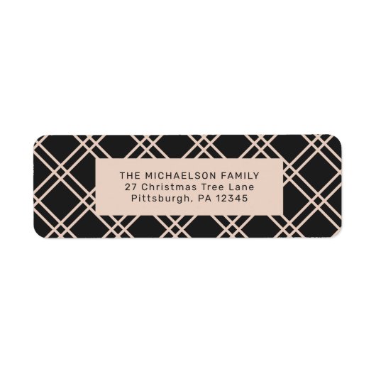 Weihnachten Schwarz und Creme Karo Rückkehr (Vorne)