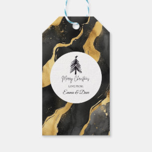 Weihnachten Schwarz und Gold Geschenkanhänger