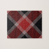 Weihnachten schwarz und roter Ginghamflanell Puzzle (Horizontal)