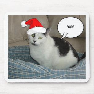 Weihnachten Schwarz und Weiß Kitten Mousepad