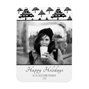 Weihnachten Schwarz Weiß Benutzerdefinierte Festta Magnet