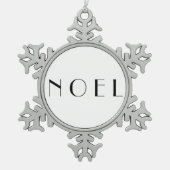 Weihnachten Schwarz-Weiß-Moderne Minimalistische T Schneeflocken Zinn-Ornament (Vorderseite)