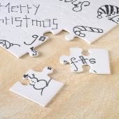 Weihnachten Schwarz-Weiß-Spaß-Doodle Puzzle (Seite)