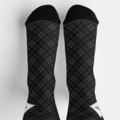 Weihnachten Schwarz weiß Tartan Personalisieren Mo Socken (Oben)
