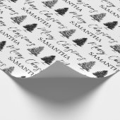 Weihnachten Schwarz & Weiß Weihnachten Rustikaler  Geschenkpapier (Ecke)
