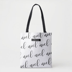 Weihnachten Schwarz-Weiß-Weihnachtsschrift mit N Tasche