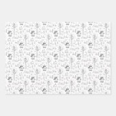 Weihnachten Schwarz-Weiß-Winterteddy-Bären Geschenkpapier Set (Vorderseite)