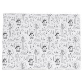 Weihnachten Schwarz-Weiß-Winterteddy-Bären Große Geschenktüte (Rückseite)