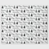 Weihnachten Schwarz-weißen Weihnachten Rustikaler  Geschenkpapier (Flach)