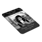 Weihnachten Schwarz-weißer Urlaub Fotokarte Magnet (Rechte Seite)