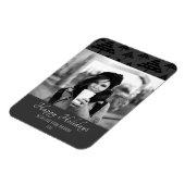 Weihnachten Schwarz-weißer Urlaub Fotokarte Magnet (Linke Seite)