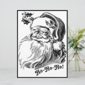 Weihnachten Schwarz-weißer Weihnachtsmann Karte (Stehend Vorderseite)