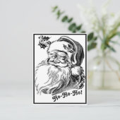Weihnachten Schwarz-weißer Weihnachtsmann Postkarte (Stehend Vorderseite)