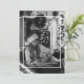 Weihnachten Schwarz-weißes einfaches Foto Personal (Stehend Vorderseite)