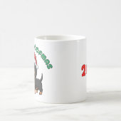 Weihnachten Schwarze Dackel Tasse: Fröhliche Woofm Kaffeetasse (Mittel)