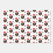 Weihnachten, Schwarze Frauen mit roten Weihnachtsm Geschenkpapier Set (Vorderseite)