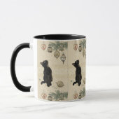 Weihnachten Schwarze Katze Blick auf Ornamente Tasse (Links)