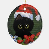 Weihnachten Schwarze Katze Weihnachtsmann Funny Cr Keramik Ornament (Links)