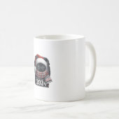 Weihnachten Schwarze Katze Weihnachtsmannmütze Sca Kaffeetasse (VorderseiteRechts)