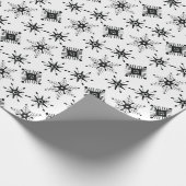 Weihnachten Schwarze Schneeflocken Nahtloses Muste Geschenkpapier (Ecke)