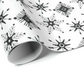 Weihnachten Schwarze Schneeflocken Nahtloses Muste Geschenkpapier (Rolleneckpunkt)