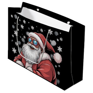 Weihnachten Schwarzer Afroamerikanischer Santa Xma Große Geschenktüte