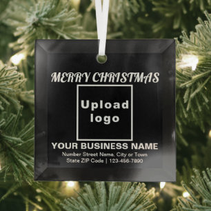 Weihnachten - Schwarzer Quadrat - Glasdekoration Ornament Aus Glas