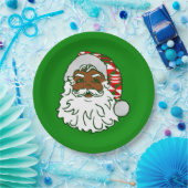 Weihnachten Schwarzer Santa Claus kwanzaa kente Pappteller (Party)