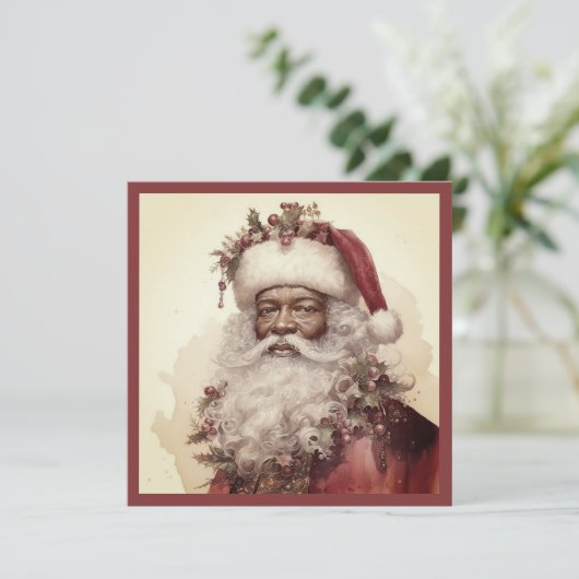 Weihnachten Schwarzer Weihnachtsmann - Rokoko Rot (Stehend Vorderseite)