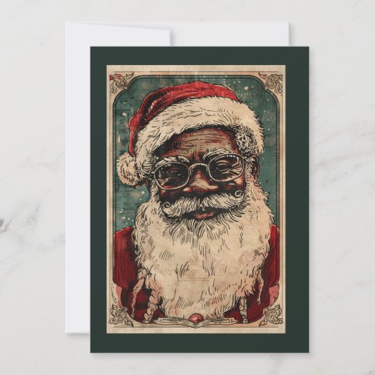 Weihnachten Schwarzer Weihnachtsmann W/ Brille (Vorderseite)