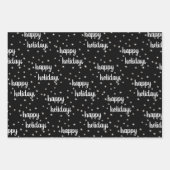 Weihnachten Schwarzes Gold glückliche Ferien Weihn Geschenkpapier Set (Vorderseite 3)