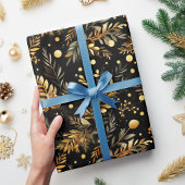 Weihnachten Schwarzes Gold Moody Elegantes festlic Geschenkpapier