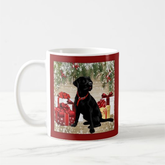 WEIHNACHTEN SCHWARZES LABRADOR KAFFEETASSE (Links)