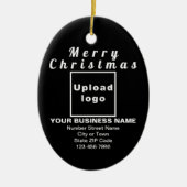 Weihnachten - Schwarzes Oval - Keramik Keramik Ornament (Vorne)