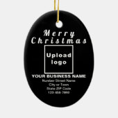Weihnachten - Schwarzes Oval - Keramik Keramik Ornament (Hinten)