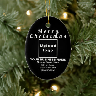 Weihnachten - Schwarzes Oval - Keramik Ornament