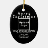 Weihnachten - Schwarzes Oval - Keramik Ornament (Vorne)