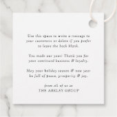 Weihnachten | Schwarzes und Weiß Geschenkanhänger (Rückseite)