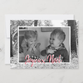 Weihnachten Schwarzweiß-Foto-Karte Joyeux Noël