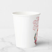 Weihnachten Schwein Niedlich Spaß Weiß Rot Frohe W Pappbecher (Rechts)