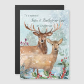Weihnachten, Schwester und Bruder auf der Magnetka Magnetkarte (Vorne/Hinten)