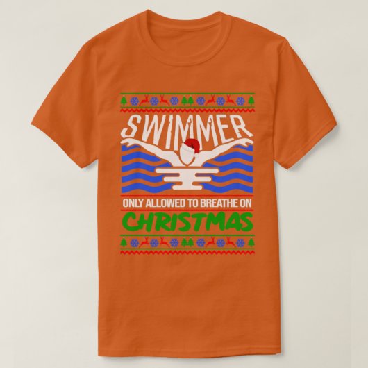 Weihnachten Schwimmen Weihnachten Schwimmer Sport T-Shirt (Design vorne)