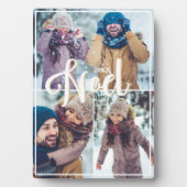 Weihnachten Script Family Foto Keepake Collage Pla Fotoplatte (Vorderseite)