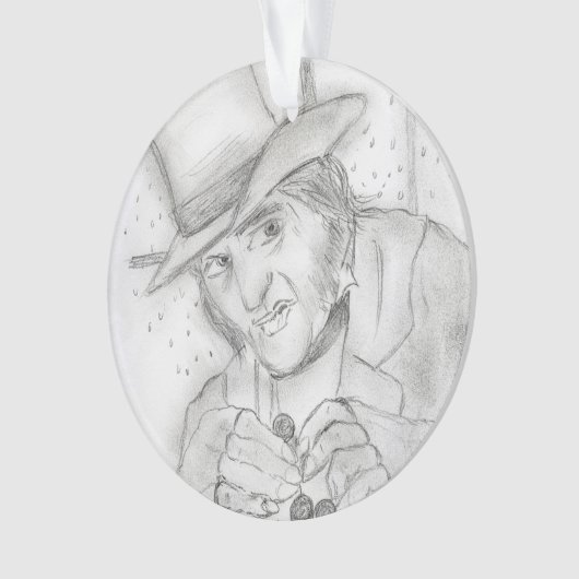 Weihnachten - Scrooge in Schwarz und Weiß Ornament (Vorderseite)